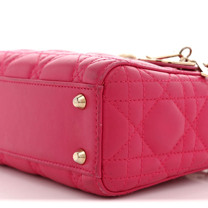 Christian Dior Lambskin Cannage Mini Lady Dior Pink 10 of 14