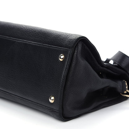 Jimmy Choo Grainy Calfskin Large Rosalie Satchel Black 8 of 11
