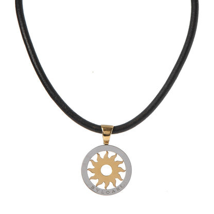 Bulgari 18K Yellow Gold Stainless Steel Tondo Sun Pendant Necklace 1 of 6