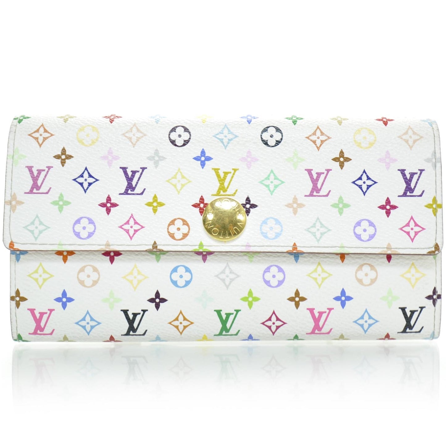 Monogram Multicolor Sarah Wallet White