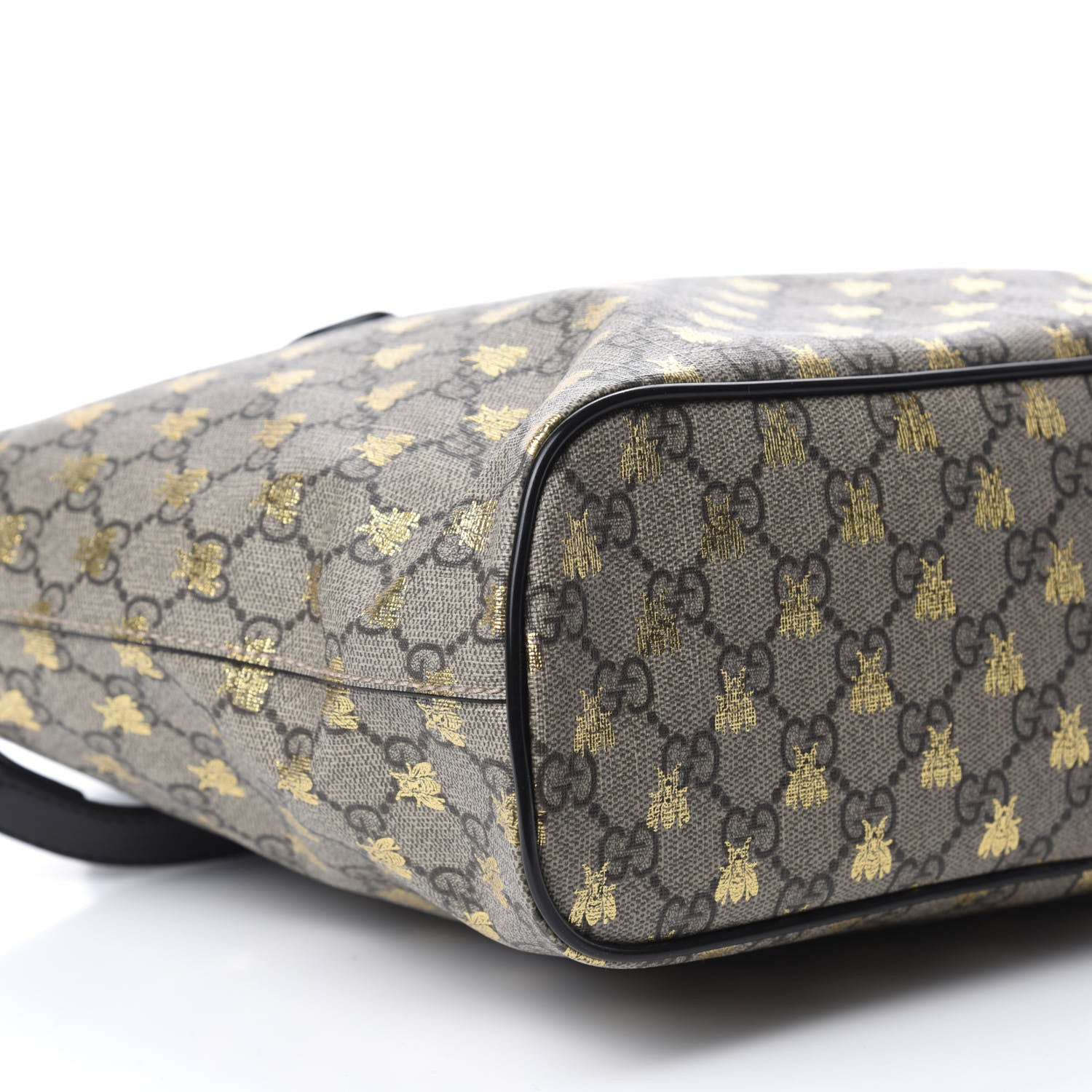 Gucci Soft GG Supreme Monogram Bees Small Crossbody Tote Beige Oro Black 6 of 10