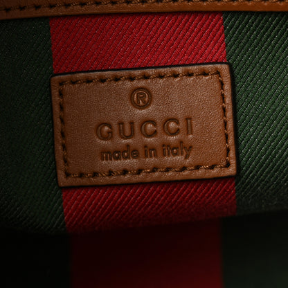 Gucci GG Supreme Monogram Emblem Medium Tote Bag Beige Dark Brown 7 of 13