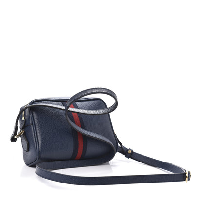 Gucci Textured Calfskin Web Mini Ophidia Shoulder Bag Blue Agata 3 of 11