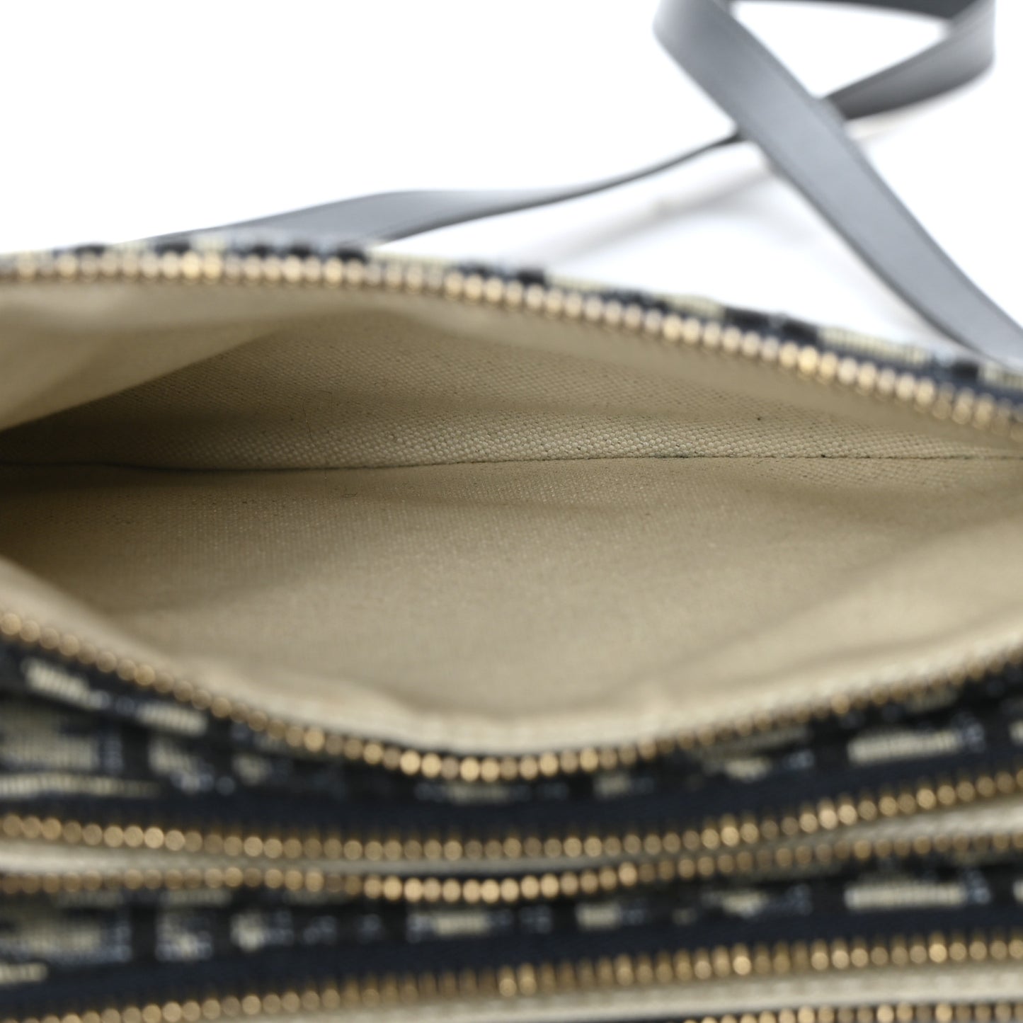 Oblique Saddle Pouch With Strap Navy Blue