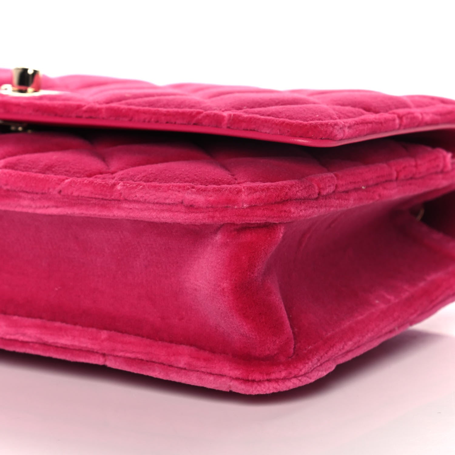 Chanel Velvet Quilted Pearl Crush Wallet On Chain WOC Pink 11 of 11