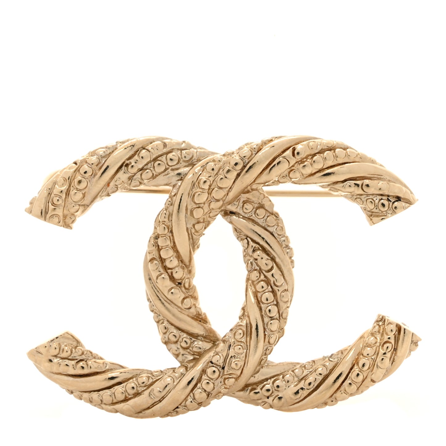 Twisted CC Brooch Light Gold