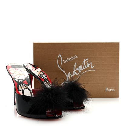 Christian Louboutin Patent Plume Pin Up 100 40 Black Lin 3 of 7