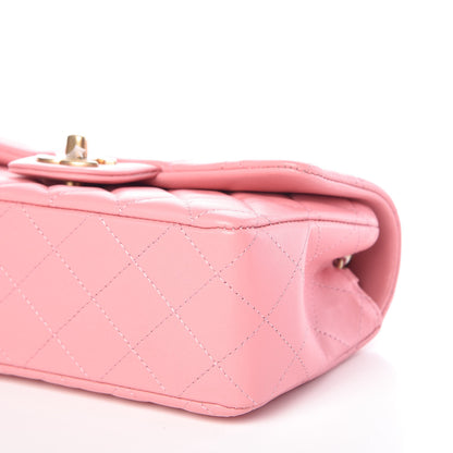 Chanel Lambskin Quilted Mini Rectangular Flap Pink 9 of 10