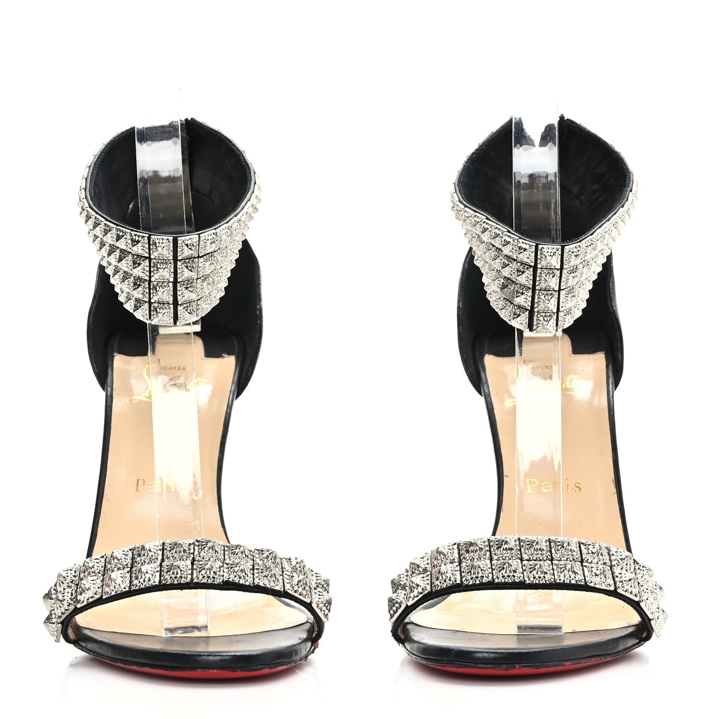 Nappa Priyadora 100 Studded Sandals 39.5 Black Silver