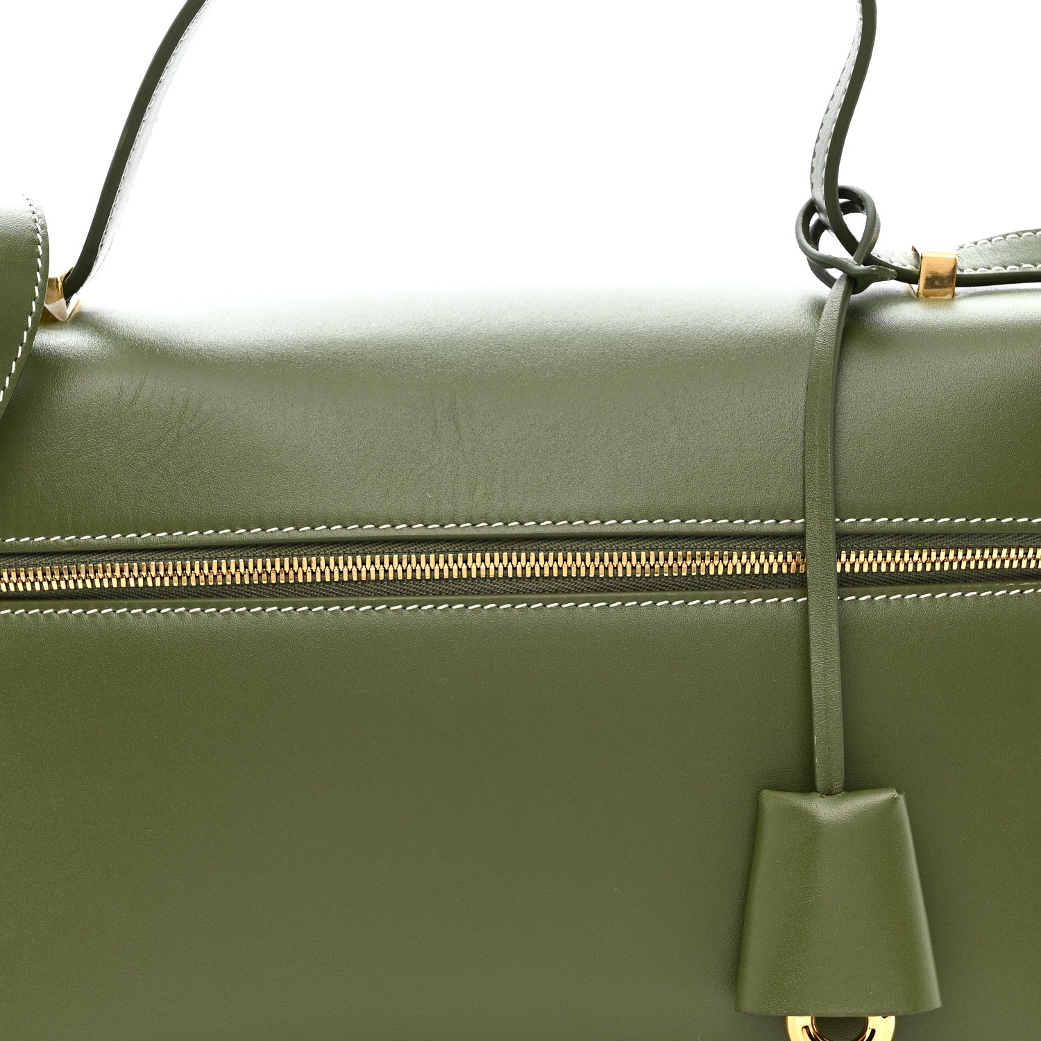 Loro Piana Saddle Calfskin Extra Bag L27 Dark Lichen 7 of 10