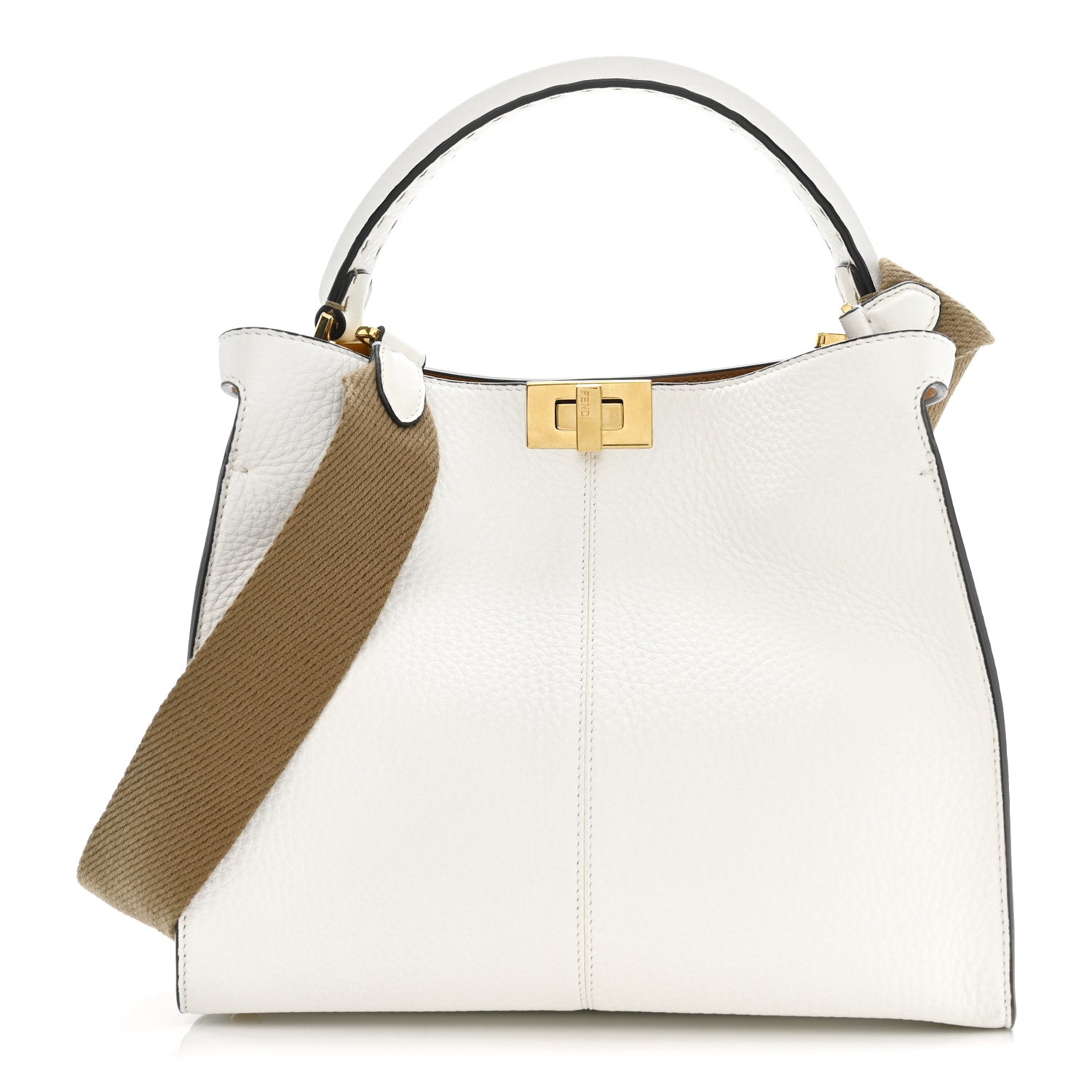 Fendi Cuoio Romano Selleria Bi-Color Medium Peekaboo X-Lite White Indaco 1 of 10