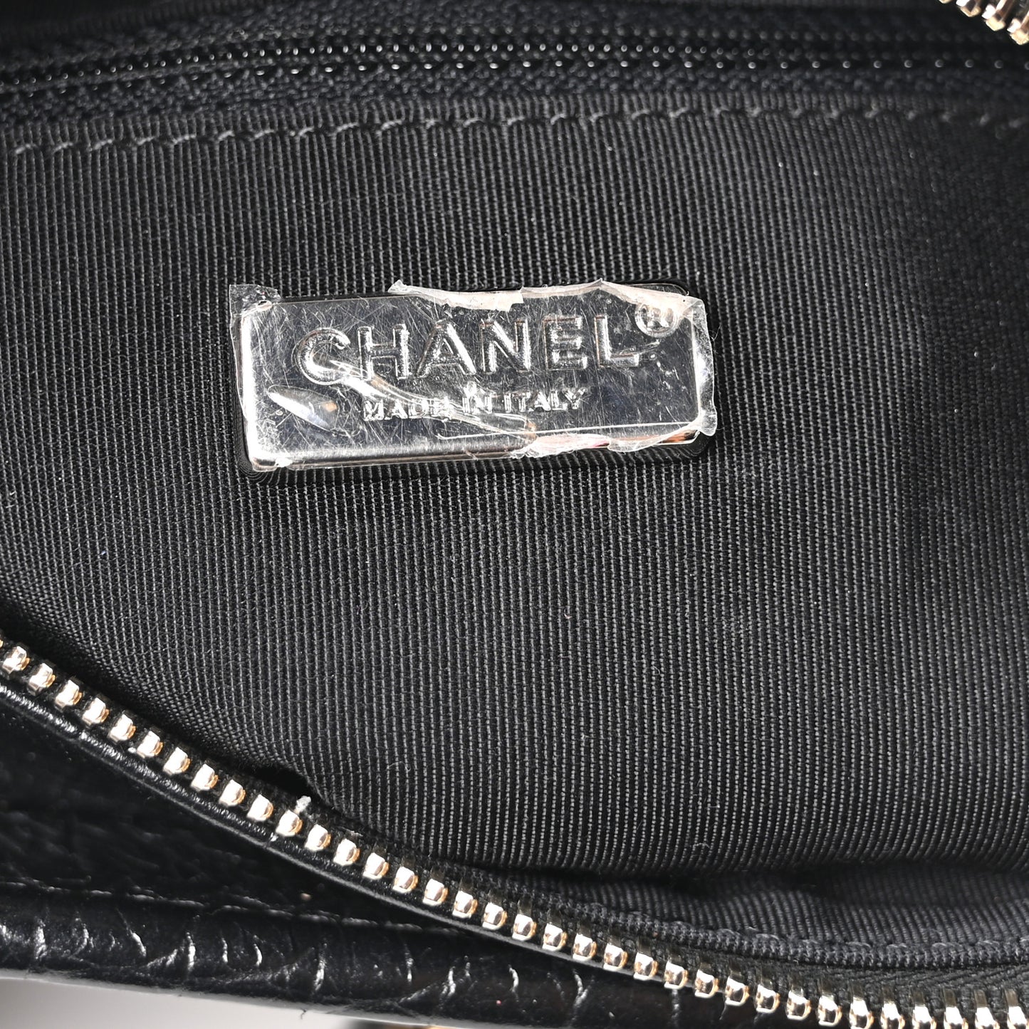 Calfskin Crocodile Embossed Small Gabrielle Cocodile Hobo Black