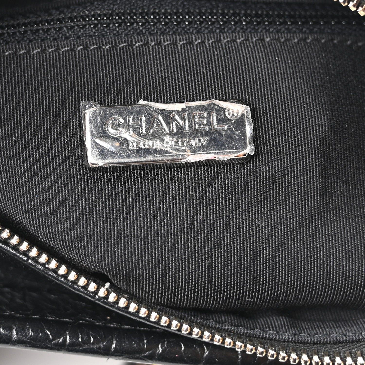 Chanel Calfskin Crocodile Embossed Small Gabrielle Cocodile Hobo Black 6 of 10