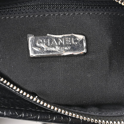 Chanel Calfskin Crocodile Embossed Small Gabrielle Cocodile Hobo Black 6 of 10