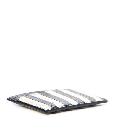 Saint Laurent Elaphe Striped Card Case Black 3 of 7