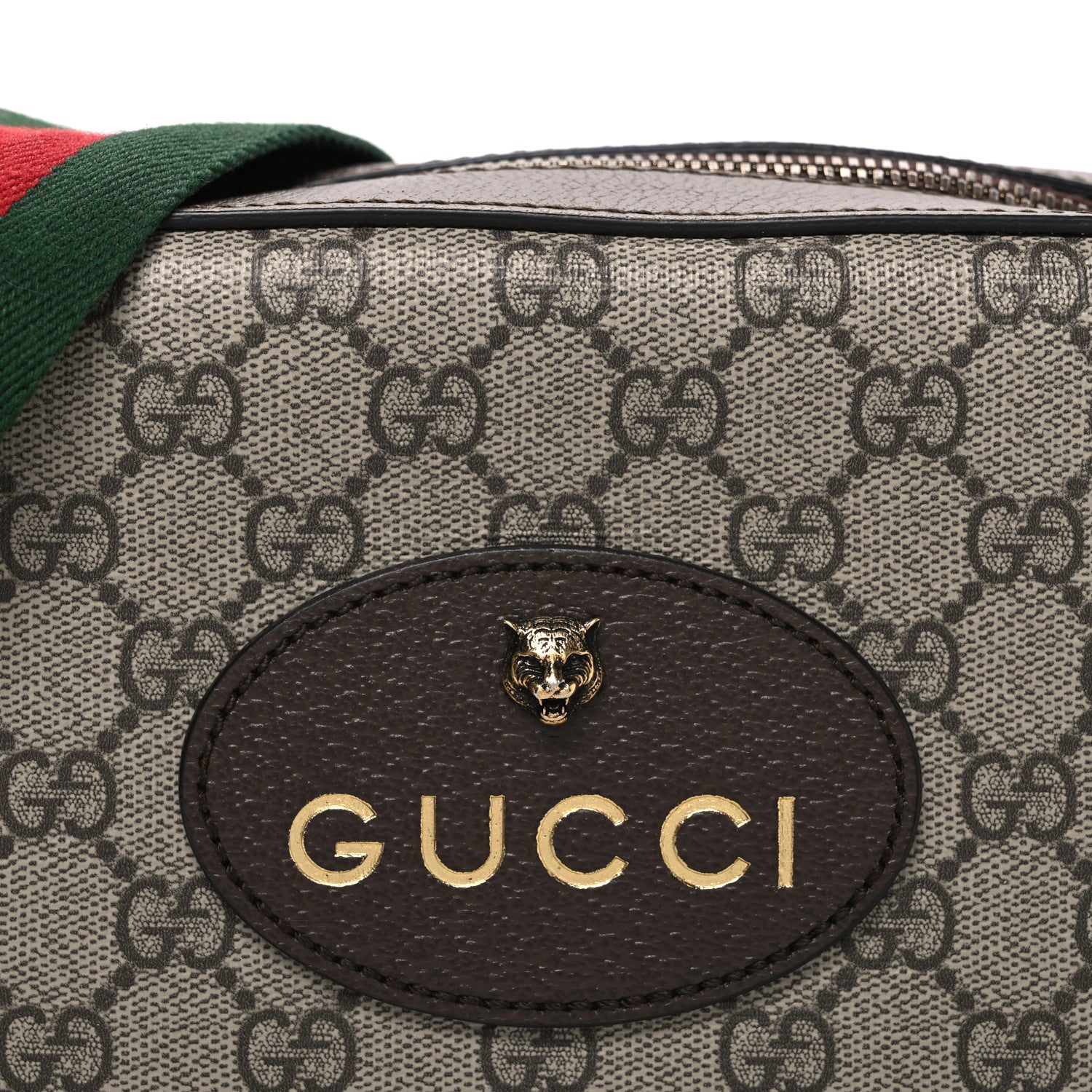 Gucci GG Supreme Monogram Web Neo Vintage Shoulder Bag Beige New Acero Crop 8 of 10