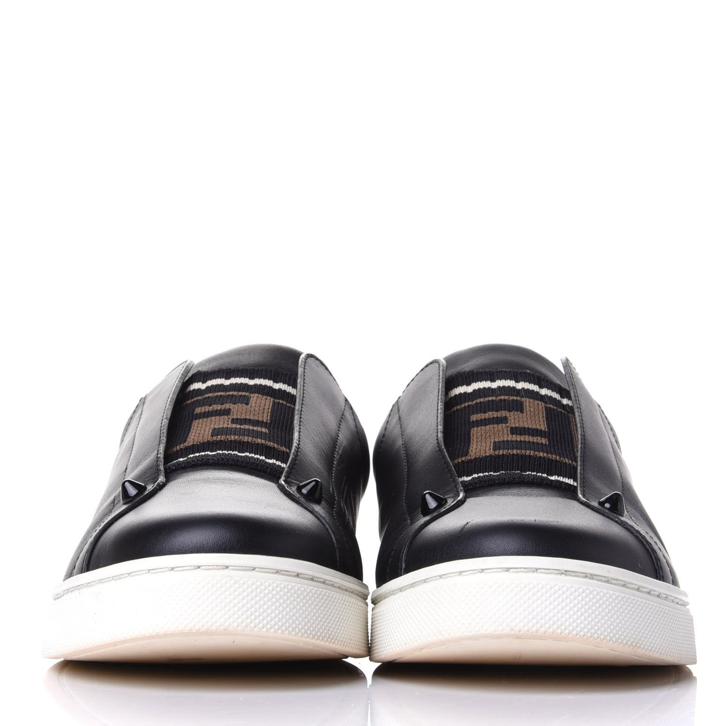 Vitello Microfiber FF Rockoclick Slip On Sneakers 38.5 Black Tobacco