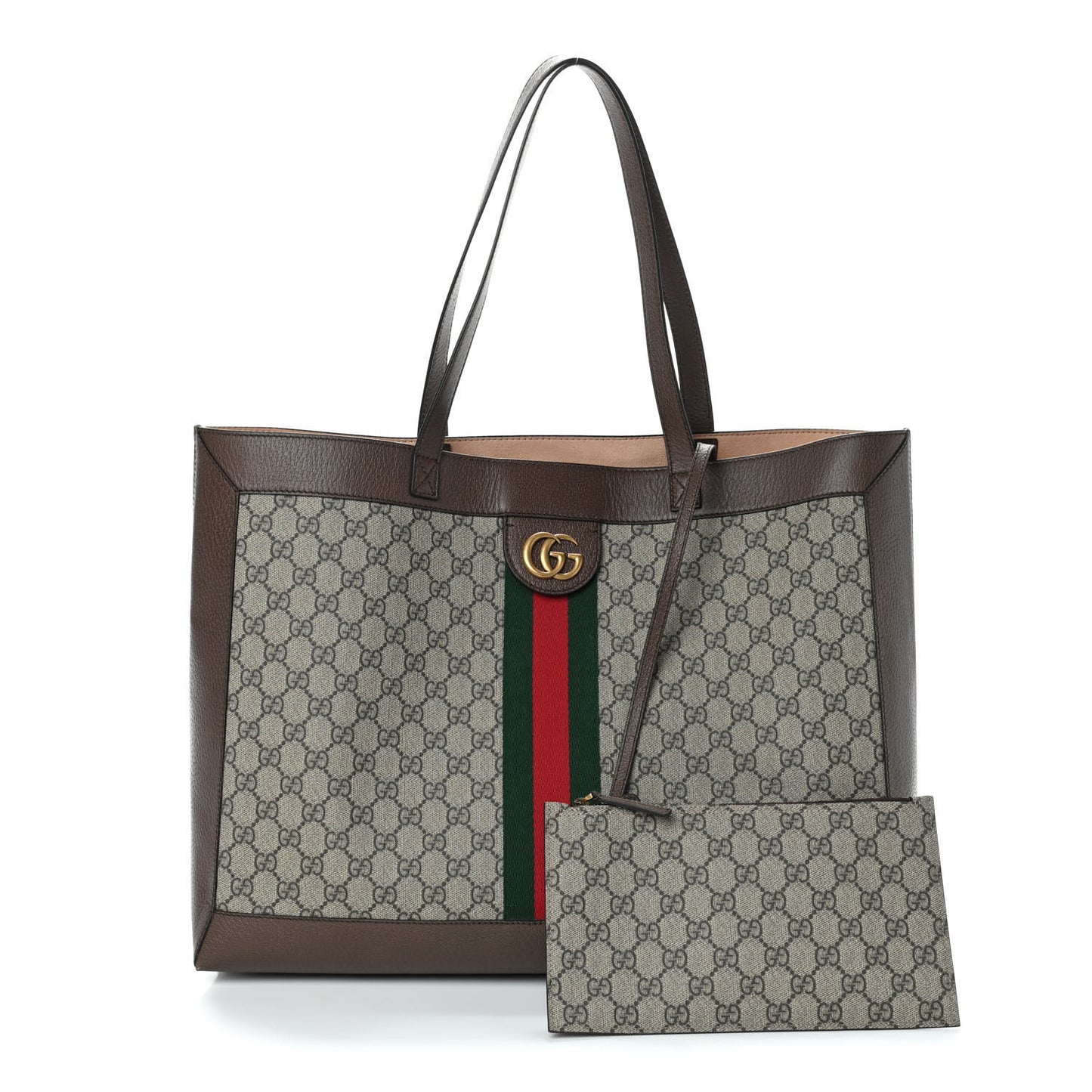 GG Supreme Monogram Web Ophidia Tote Brown