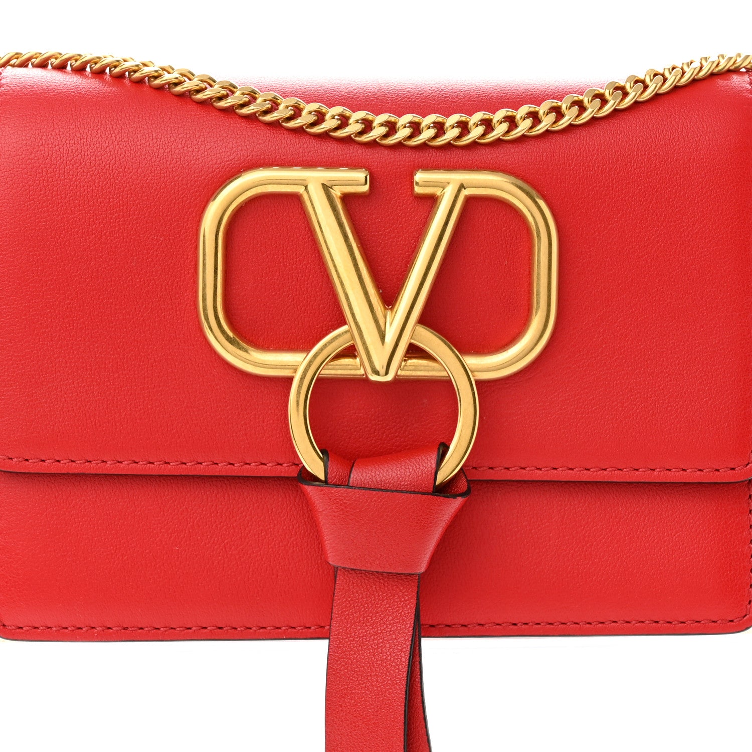 Valentino Garavani Smooth Calfskin Mini Vring Crossbody Bag Rouge Pur 7 of 9