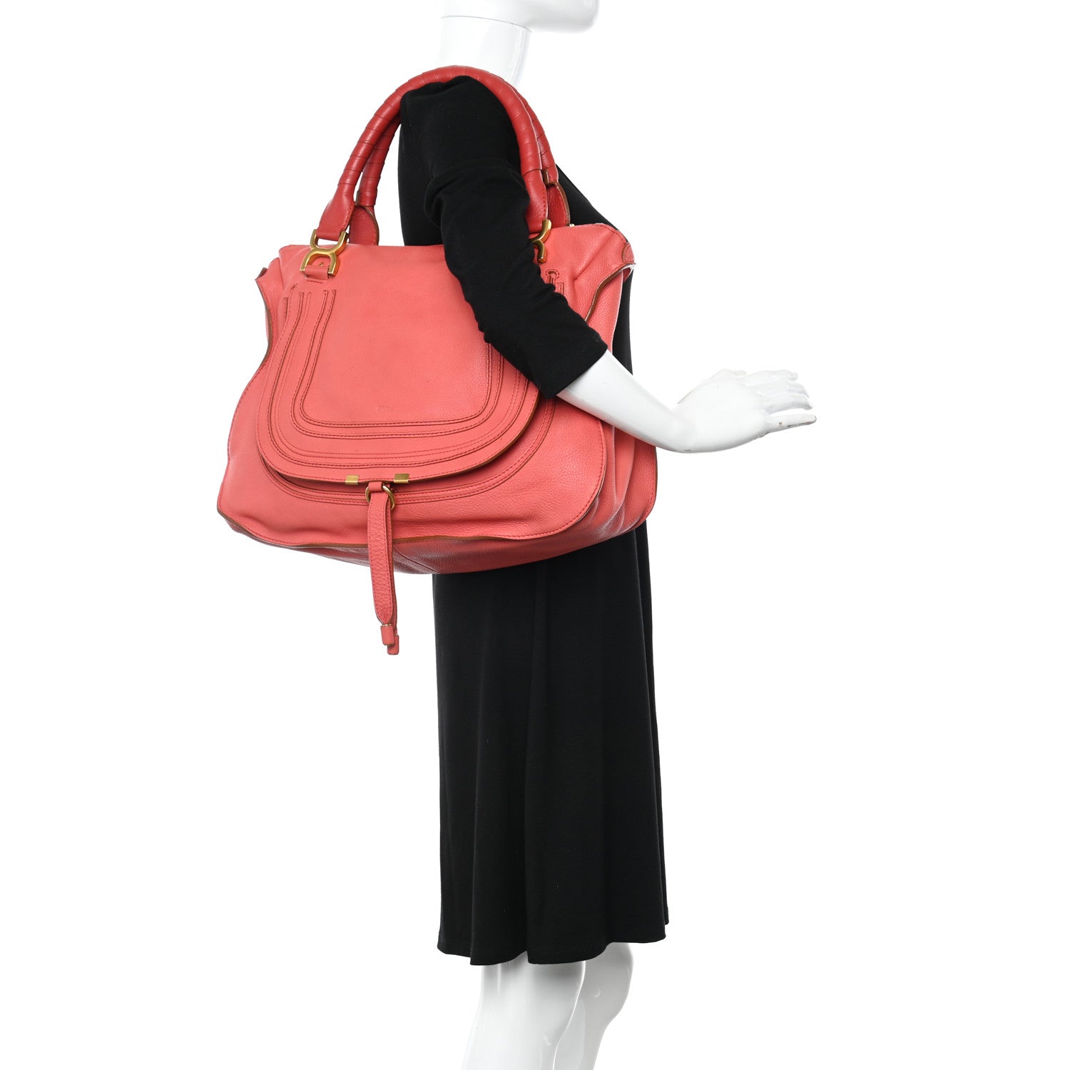 Chloe Calfskin Large Marcie Satchel Paradise Pink 2 of 12