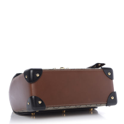 Gucci GG Supreme Monogram Small Padlock Bamboo Shoulder Bag Beige Black Cuir 4 of 9