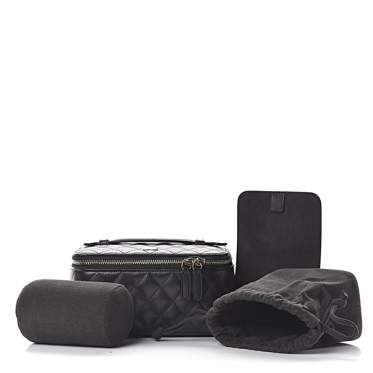Chanel Lambskin Quilted Jewelry Case Black 3 of 15