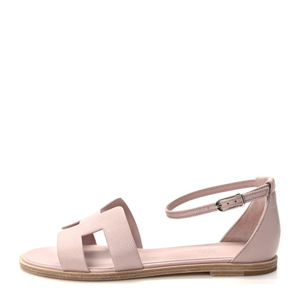 Hermes Epsom Santorini Sandals 38 Rose Porcelaine 1 of 9