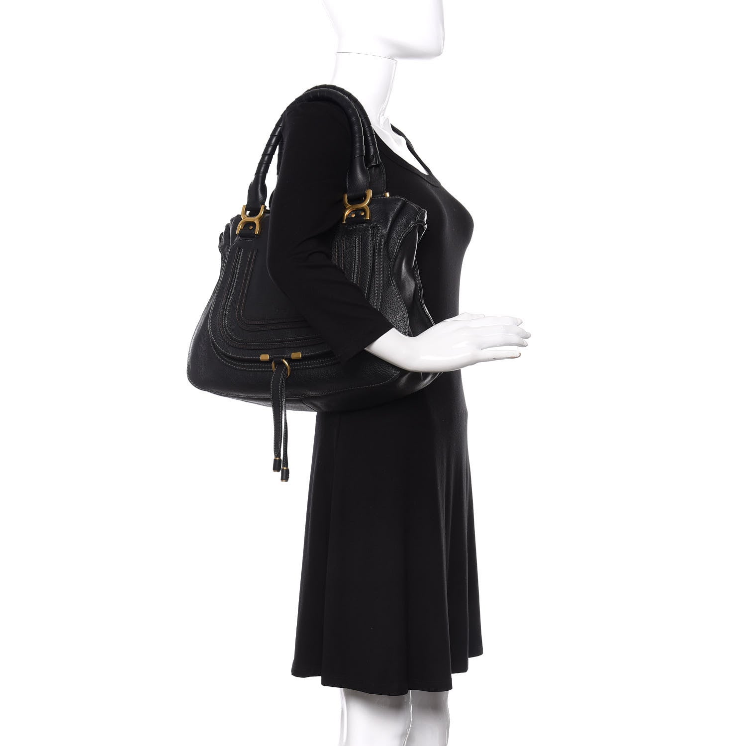 Chloe Calfskin Medium Marcie Satchel Black 3 of 17