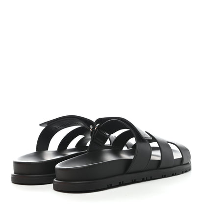 Hermes Calfskin Womens Chypre Sandals 38 Black 4 of 8