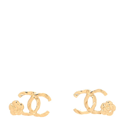 Chanel Metal Camellia CC Earrings Gold 1 of 4