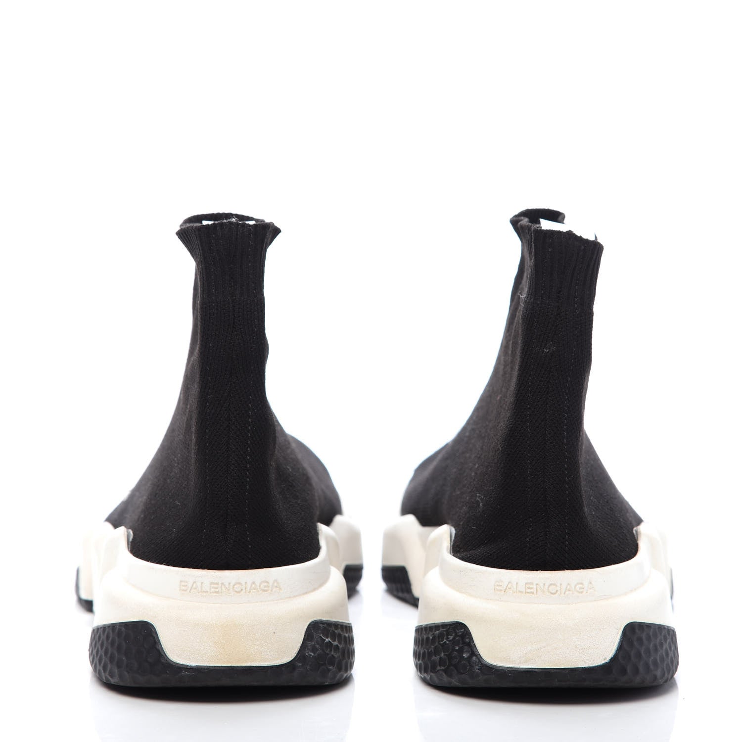 Balenciaga Neoprene Knit Womens Speed Sneakers 40 Black White 5 of 9