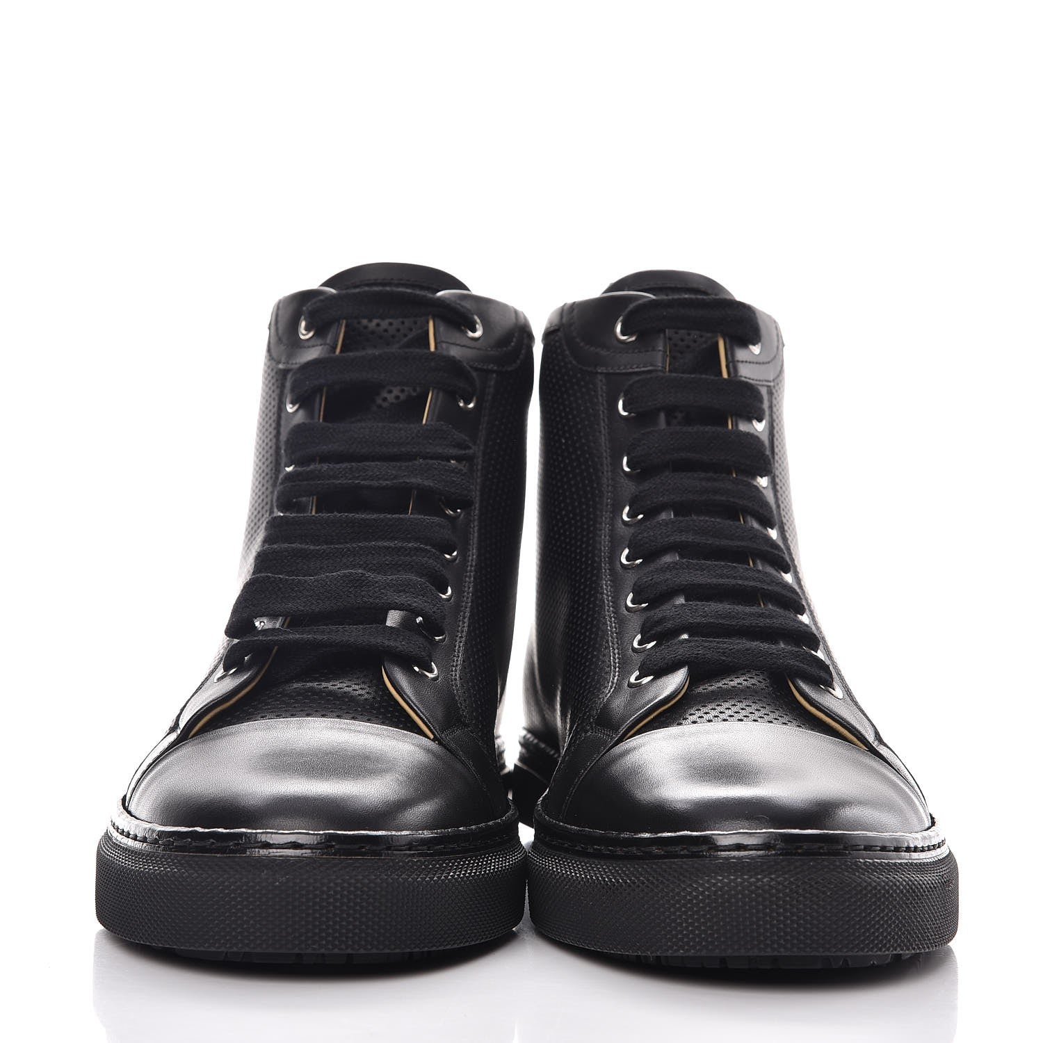 Hermes Mens Calfskin Micro Perforated Jimmy High Top Sneakers 41 Black 2 of 11