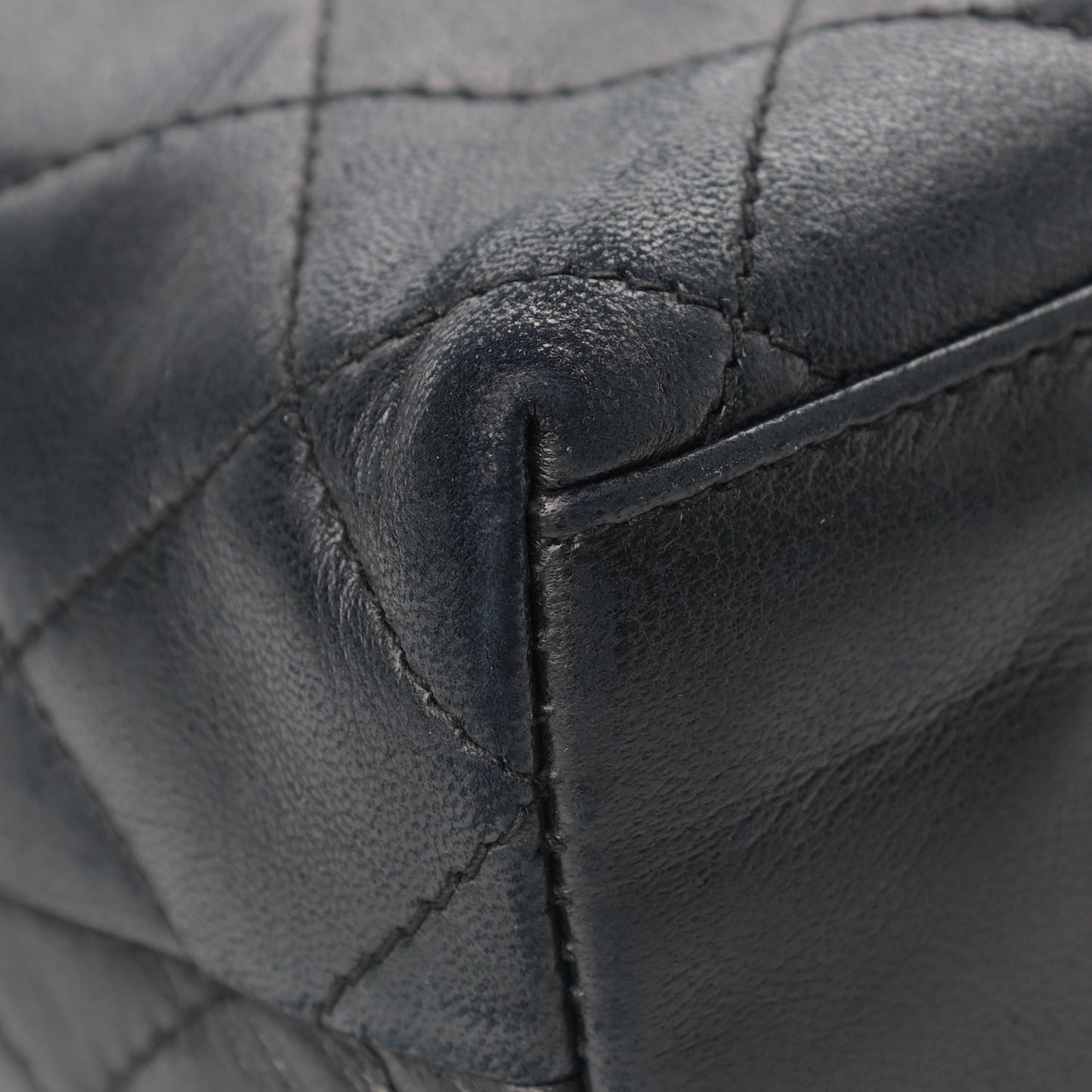 Lambskin Quilted Flap Shoulder Bag Black