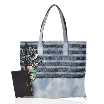 Marc Jacobs Denim Striped Wingman Tote Blue 3 of 7