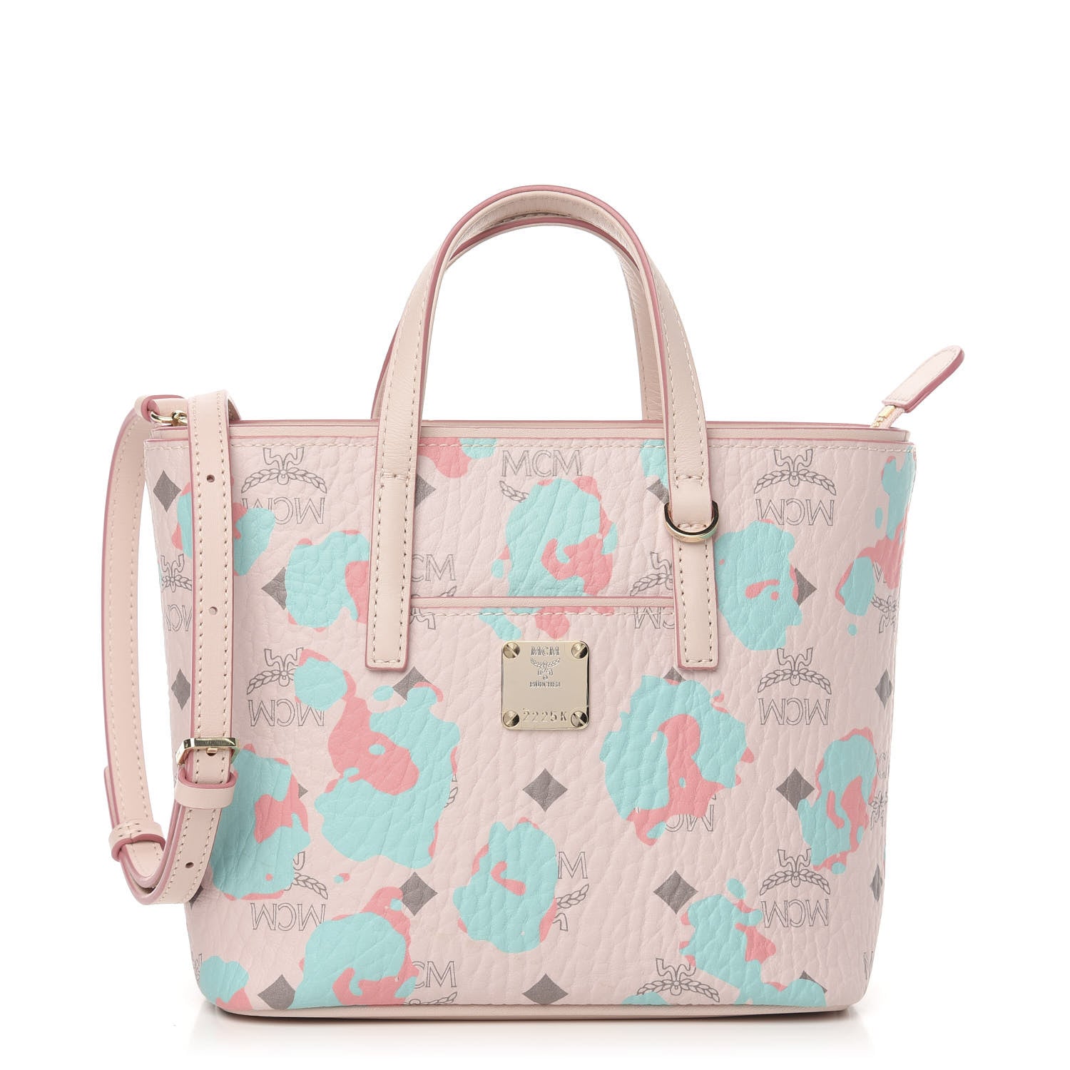 MCM Visetos Mini Anya Top Zip Shopper Tote 1 of 9