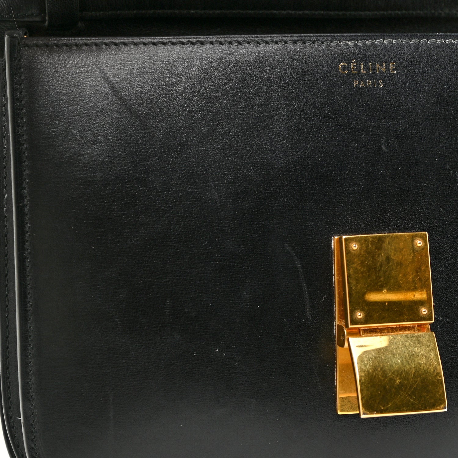 Celine Box Calfskin Medium Classic Box Flap Bag Black 12 of 17