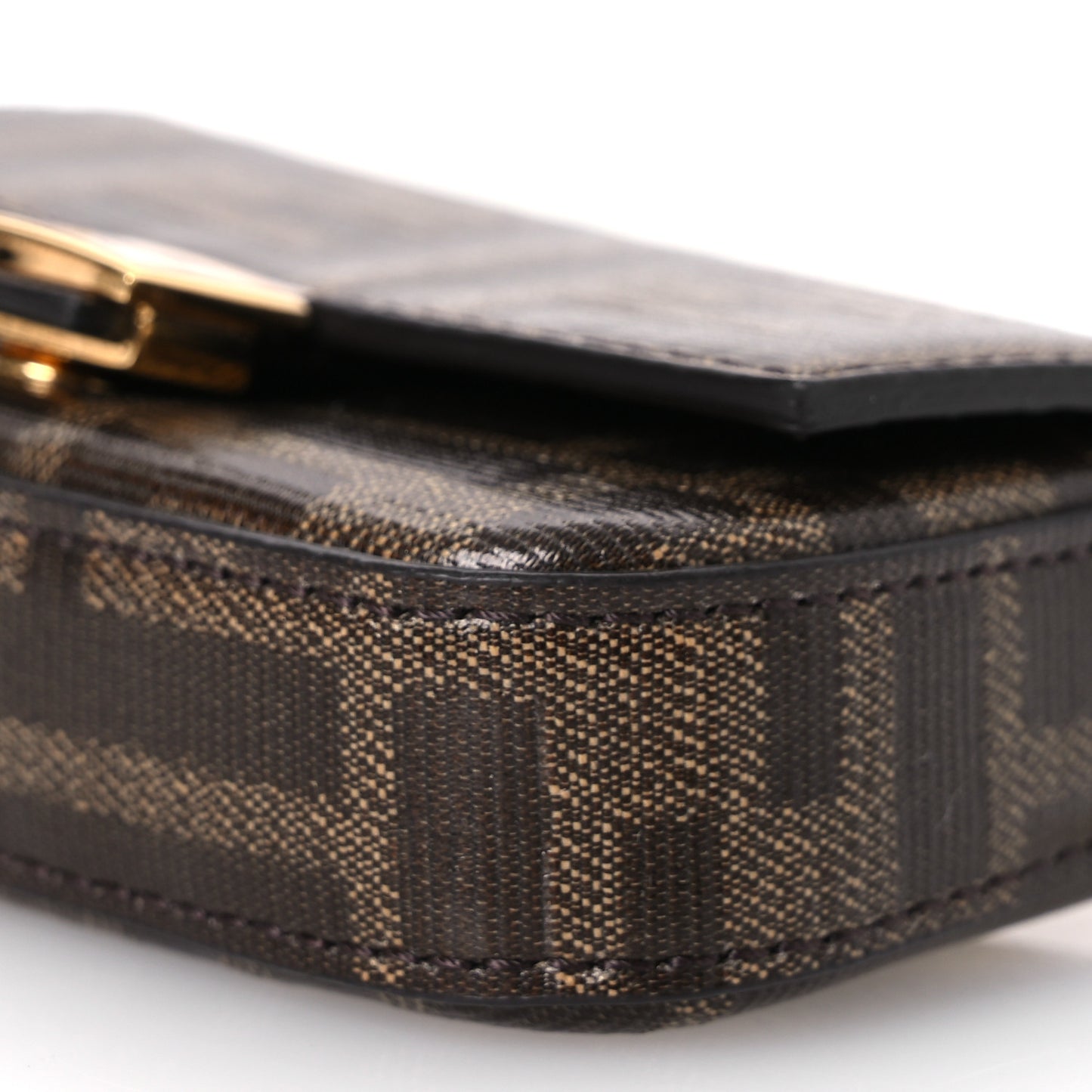 Glazed Fabric FF 1974 Nano Baguette Charm Mogano Panna