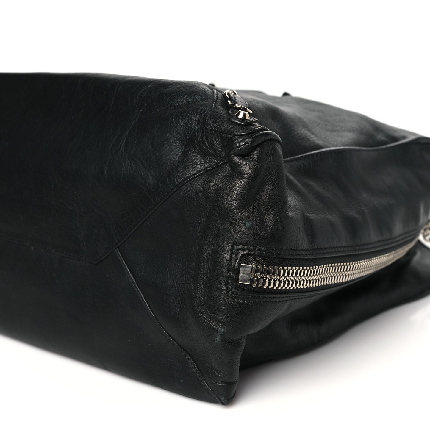 Supple Calfskin Papier A4 Zip Around Tote Black