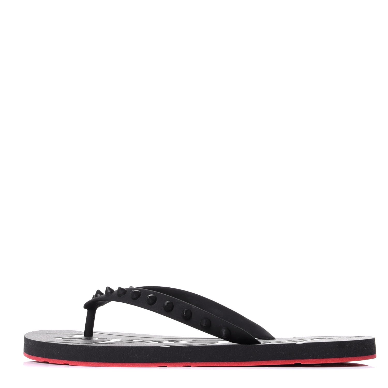 Christian Louboutin Rubber Spike Loubi Donna Flip Flop 38 Black 1 of 10