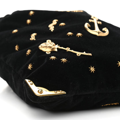 Prada Velvet Astrology Large Drawstring Hobo Bag Black 10 of 11