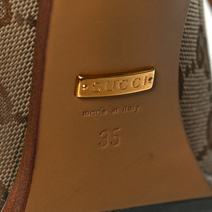 Gucci Monogram Lisa Mid Heel Boots 35 Beige Ebony 7 of 7