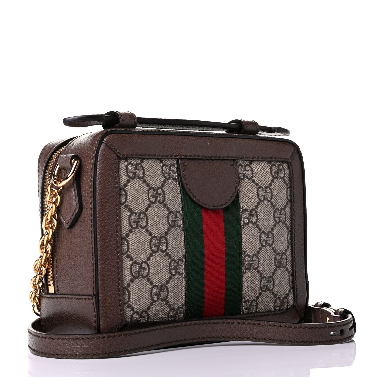 Gucci GG Supreme Monogram Mini Ophidia Top Handle Shoulder Bag Brown 2 of 5