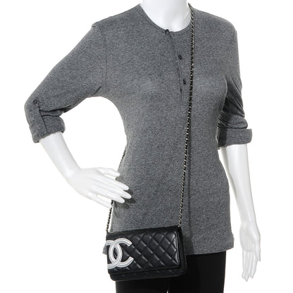 Chanel Calfskin Quilted Cambon Wallet On Chain WOC Black 2 of 7