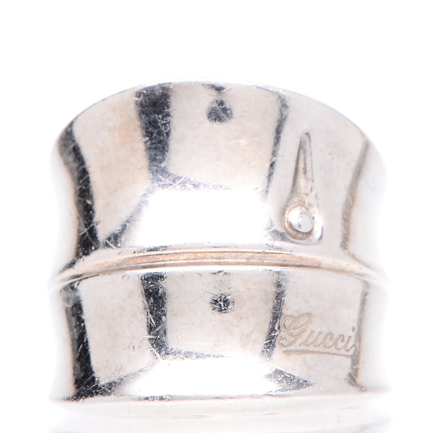 Gucci Sterling Silver Bamboo Ring 61.5 9.75 1 of 7