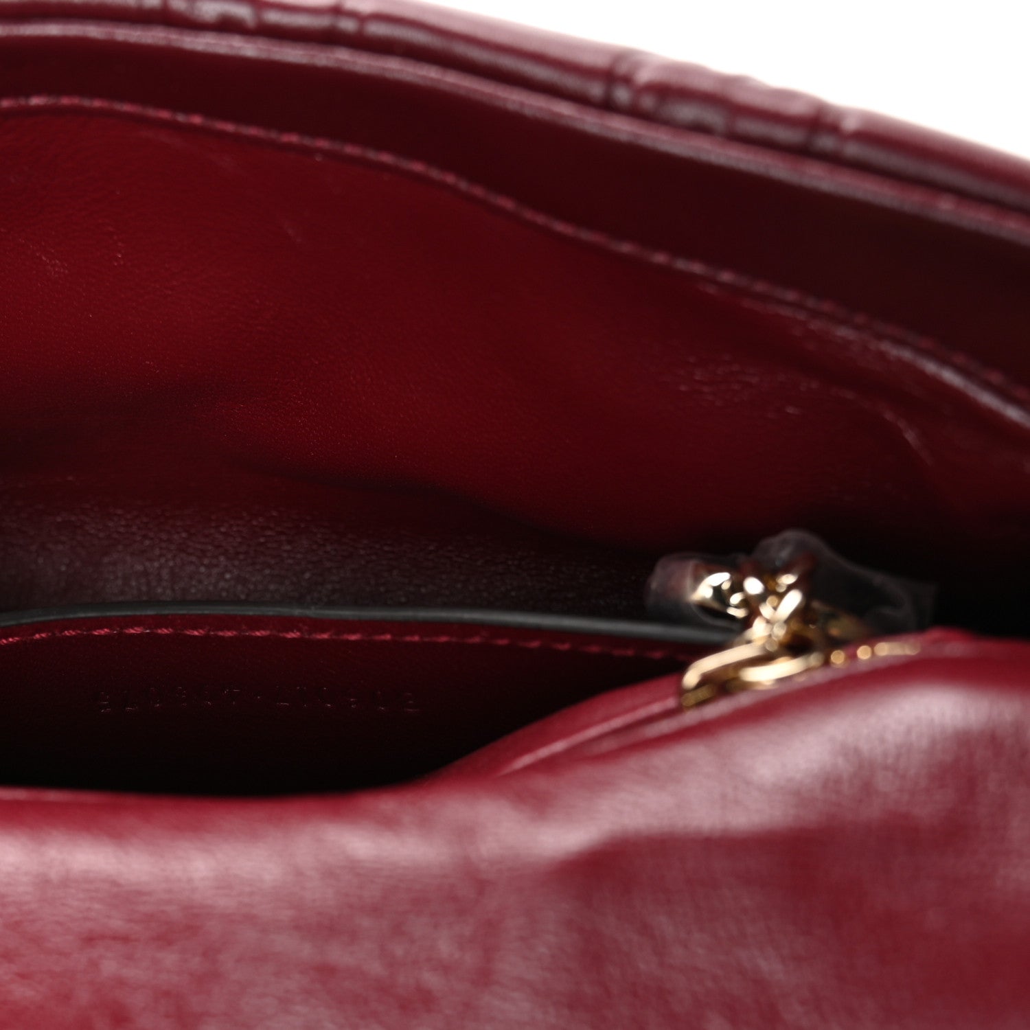 Gucci Lambskin Embossed Mini GG Milano Top Handle Shoulder Bag Rosso Ancora 7 of 11
