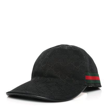 Gucci Monogram Web Baseball Hat XL Black 1 of 8
