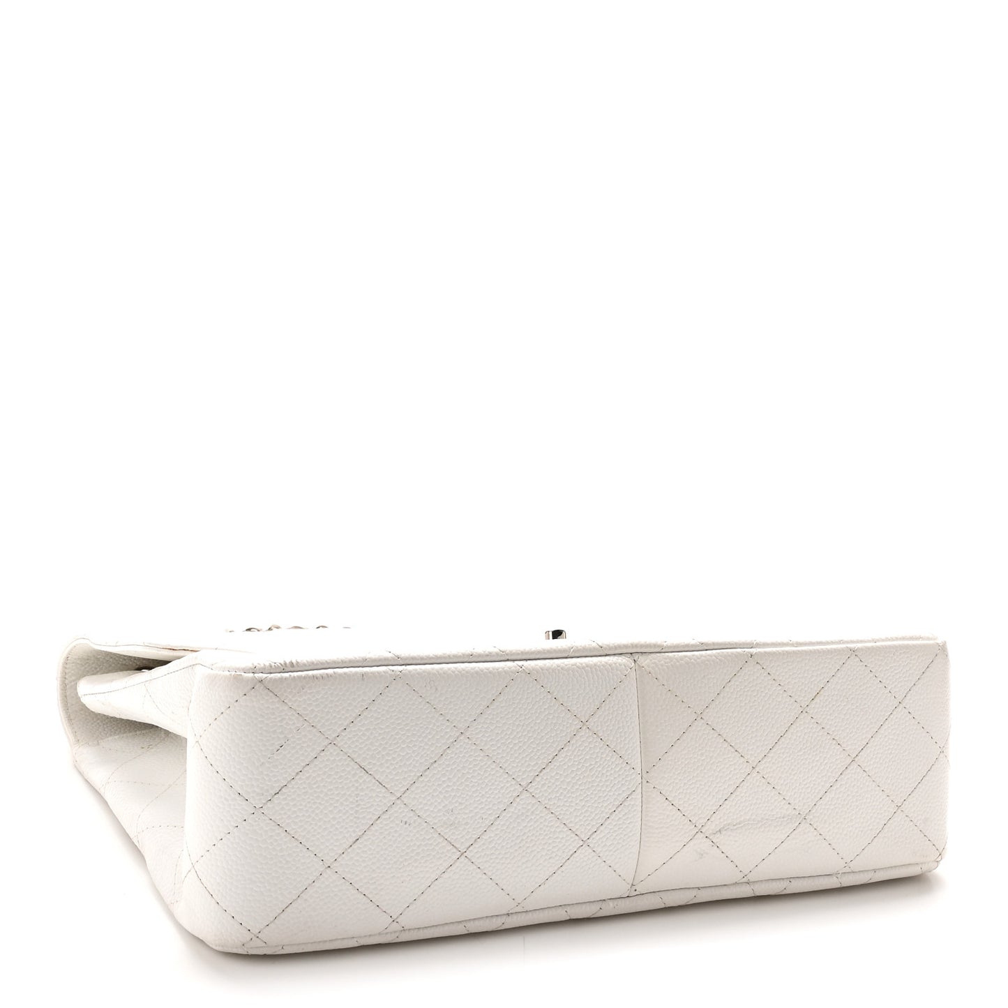 Caviar Quilted Jumbo Single Flap White