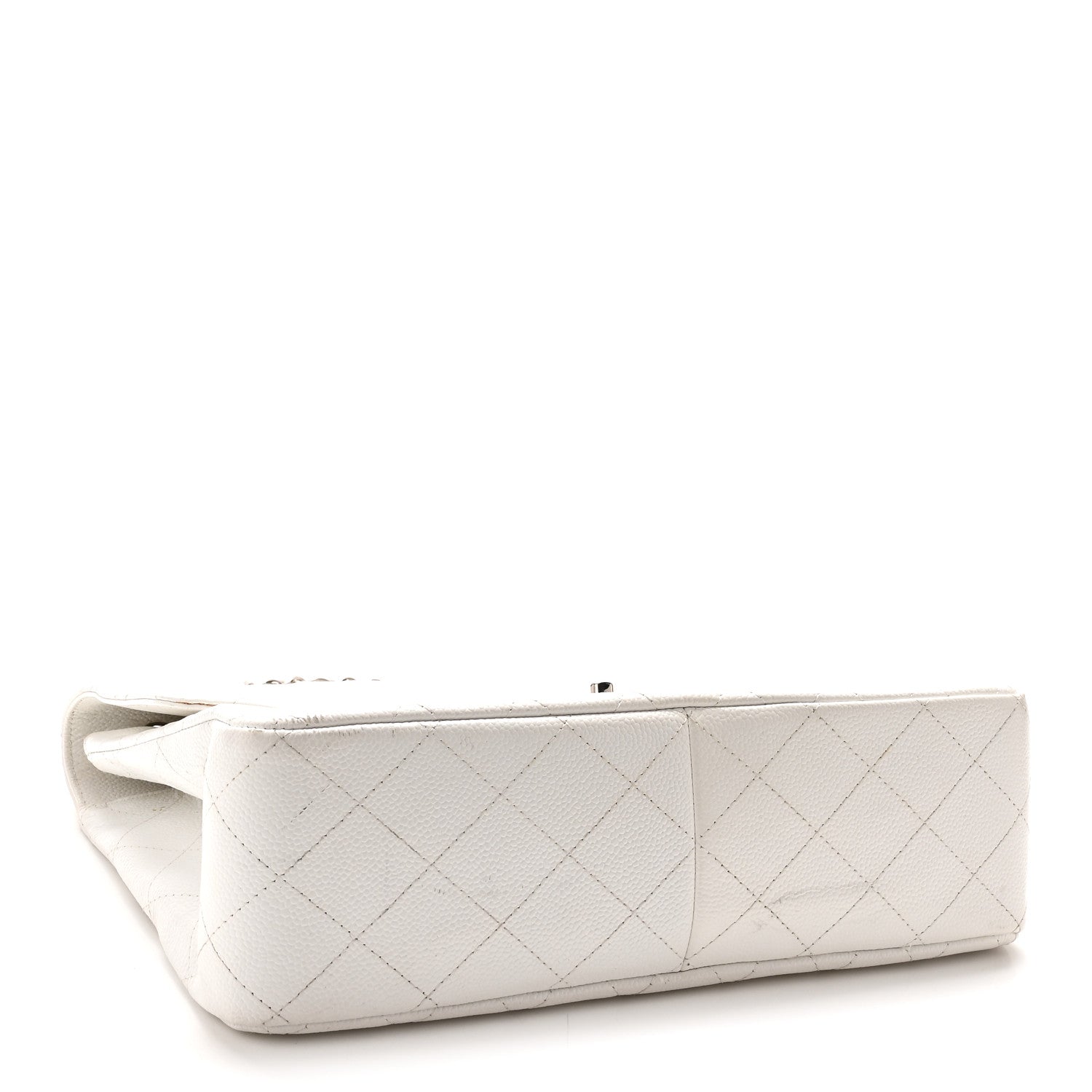 Chanel Caviar Quilted Jumbo Single Flap White 4 of 11