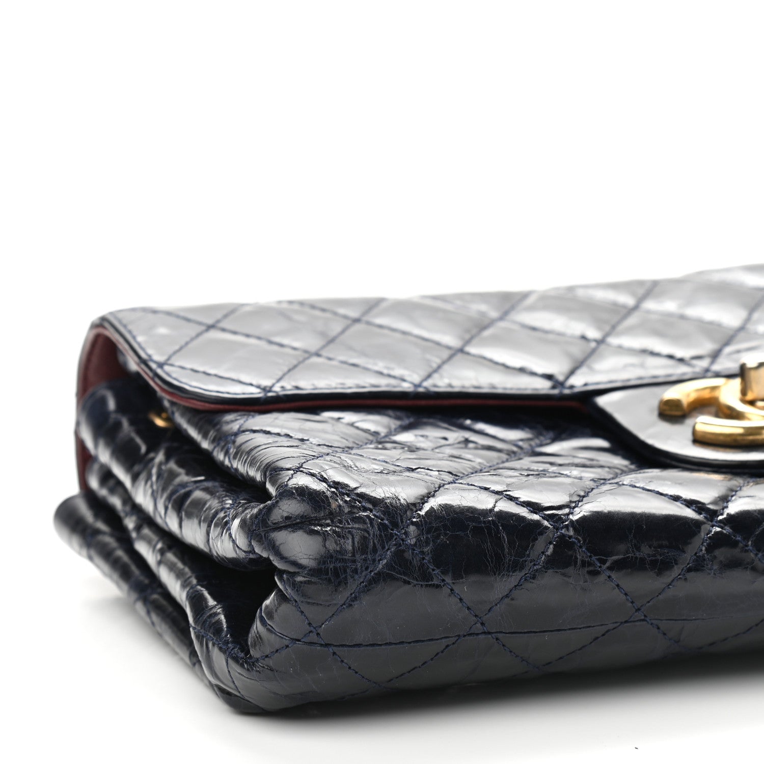 Chanel Glazed Crinkled Calfskin Flap Blue 8 of 9