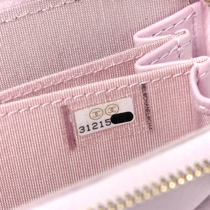 Chanel Lambskin Quilted Chanel 19 Zip Around Coin Purse Wallet Light Pink 7 of 7